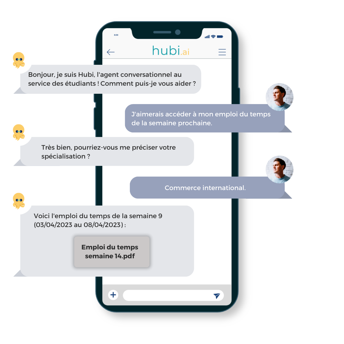 Hubi.ai, emploi du temps Hubi.ai, emploi du temps