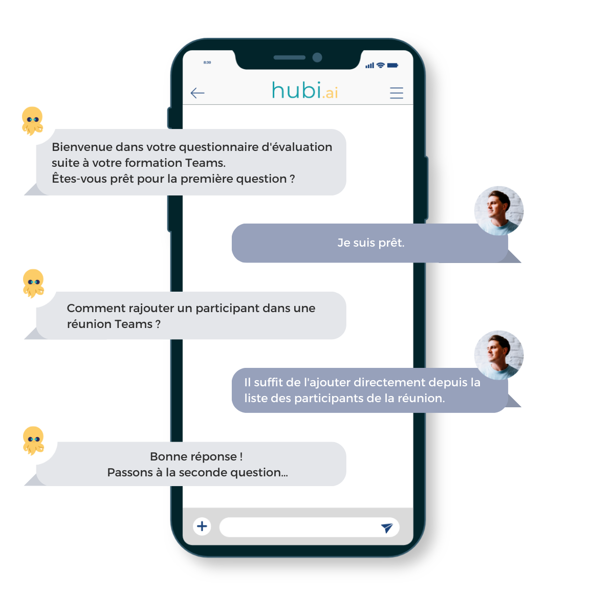 Hubi.ai, questionnaire d'évaluation suite à votre formation Teams